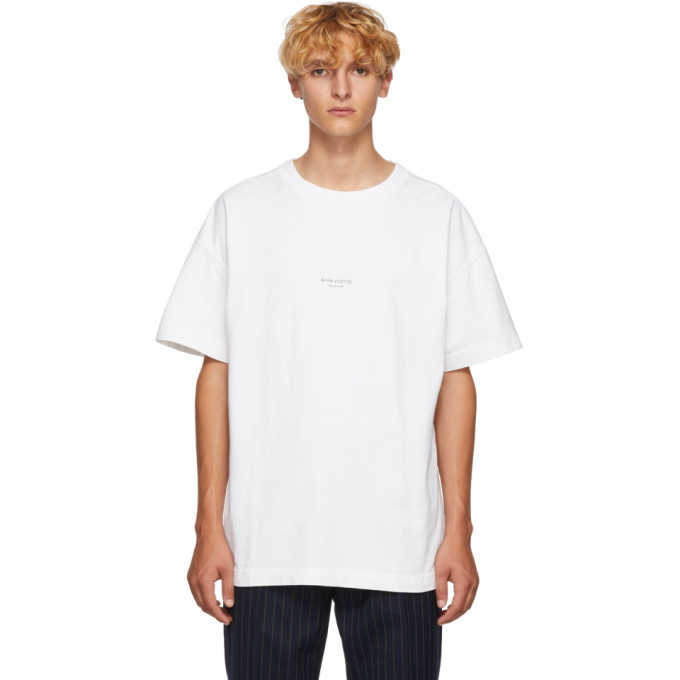 Photo: Acne Studios White Distressed Logo T-Shirt