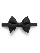 De Petrillo - Pre-Tied Silk-Faille Bow Tie - Black