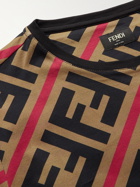 FENDI - Logo-Print Cotton-Jersey T-Shirt - Brown - M