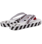 Off-White - Webbing and Rubber Flip Flops - White