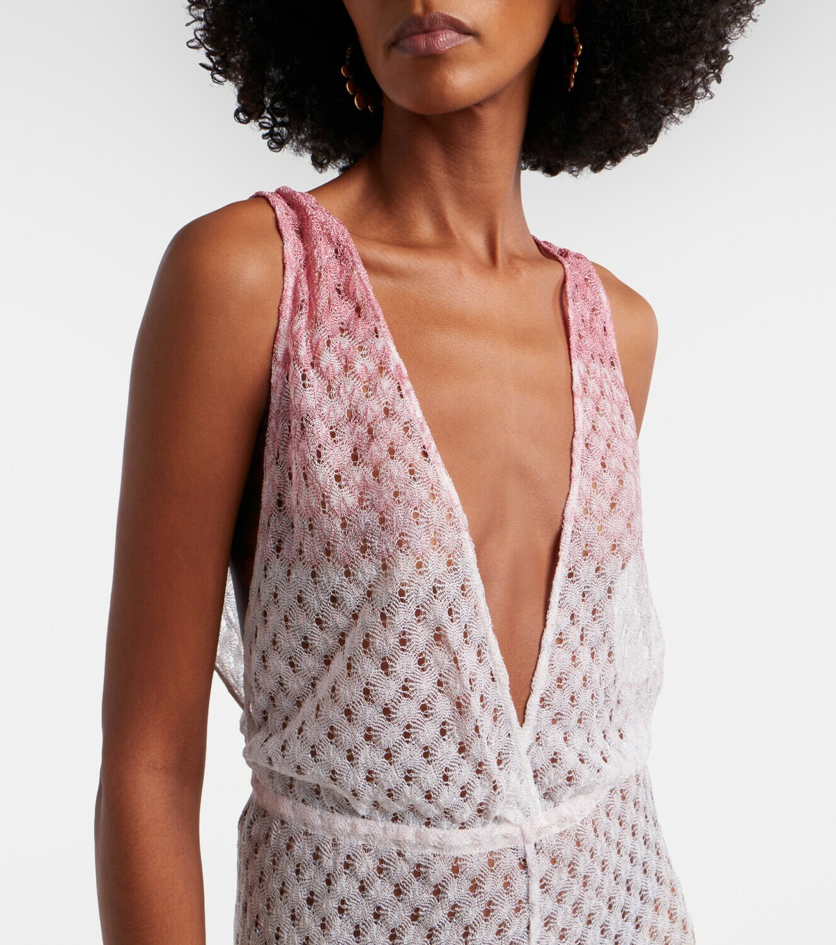 Missoni Open-knit lamé jumpsuit