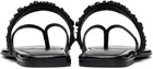 Dries Van Noten Black Embroidered Matadore Strap Flat Sandals