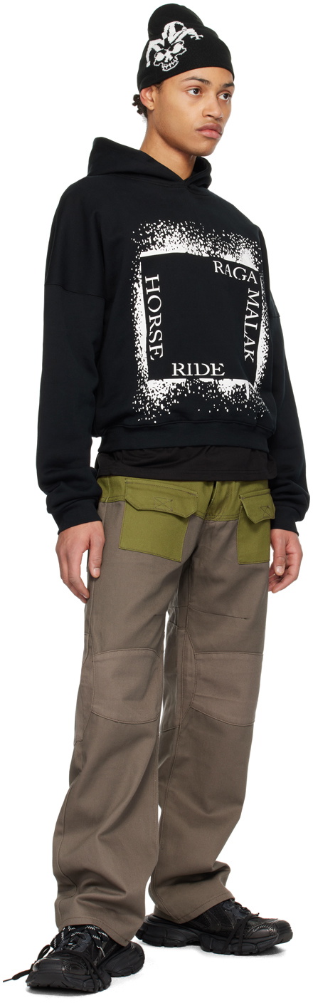 Raga Malak Black Printed Hoodie