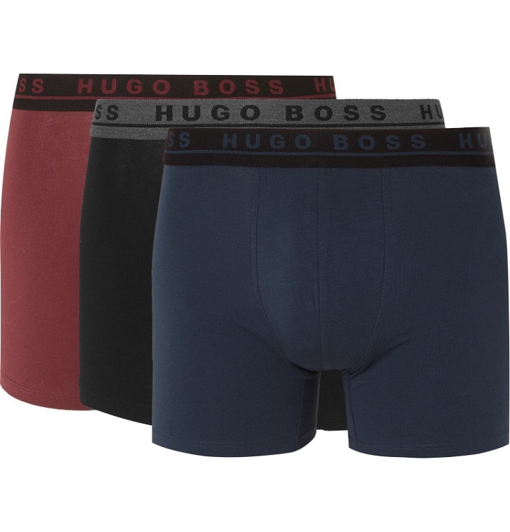 Photo: Hugo Boss - Three-Pack Stretch-Cotton Boxer Briefs - Multi