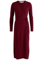 Diane Von Furstenberg Astrid Wool-blend Midi Wrap Dress Burgundy