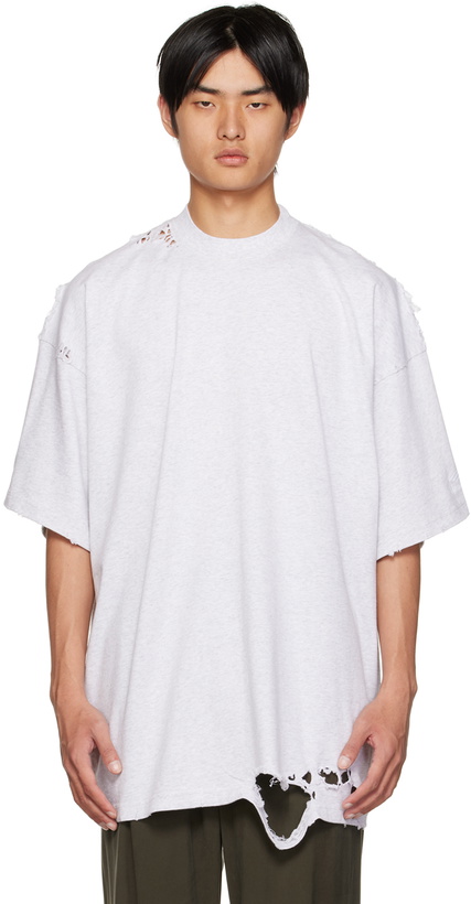 Photo: Balenciaga Gray 3B Sports Icon Oversized T-Shirt