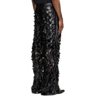 LU'U DAN Black Laser Cut Faux-Leather Trousers