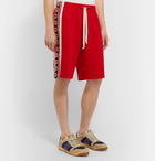 Gucci - Webbing-Trimmed Tech-Jersey Shorts - Red