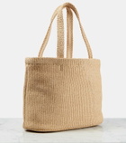 Jimmy Choo Beach logo raffia tote bag