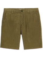 NN07 - Crown Straight-Leg Linen Shorts - Green