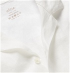 Altea - Camp-Collar Tie-Dyed Linen Shirt - White