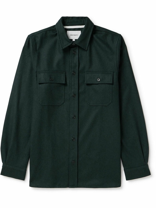 Photo: Norse Projects - Silas Wool-Blend Flannel Overshirt - Green