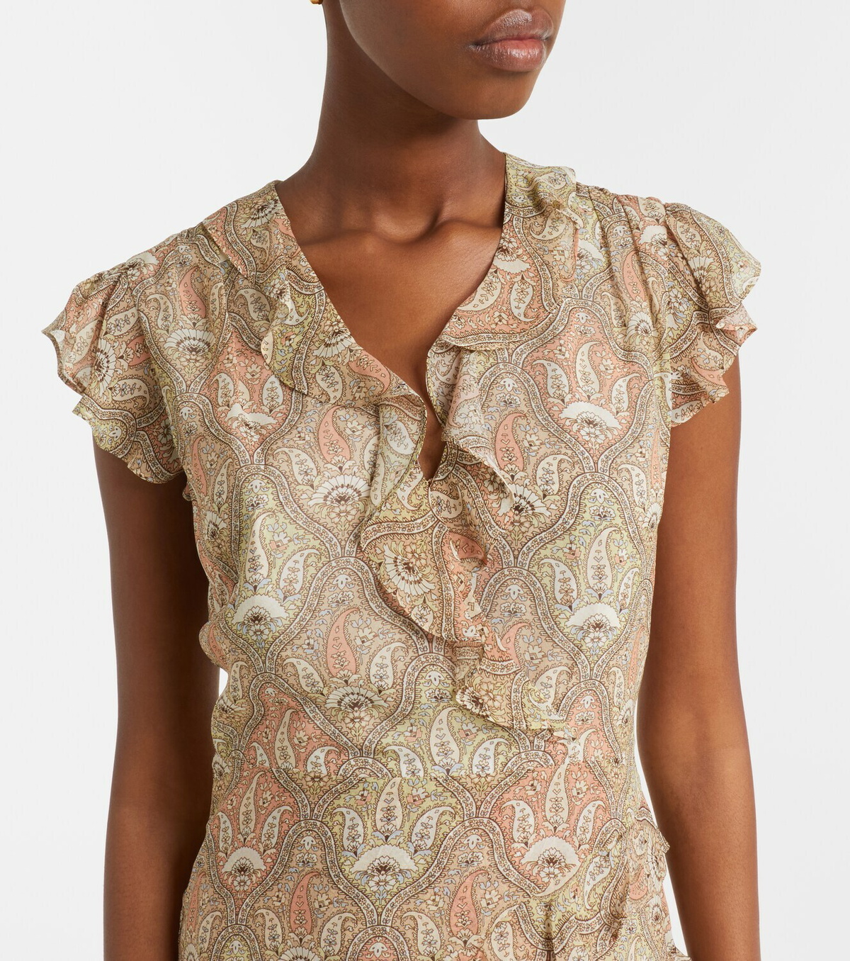Veronica Beard Avenel printed ruffled silk midi dress
