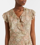 Veronica Beard Avenel printed ruffled silk midi dress