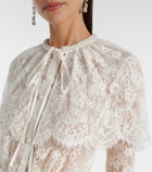 Self-Portrait Caped lace and satin maxi dress