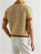Loro Piana - Slim-Fit Cashmere and Silk-Blend Chenille Polo Shirt - Yellow