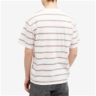 Edwin Men's Windup Stripe T-Shirt in White/Pink/Green