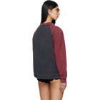 SHUSHU/TONG Gray & Burgundy Crewneck Long-Sleeve T-shirt