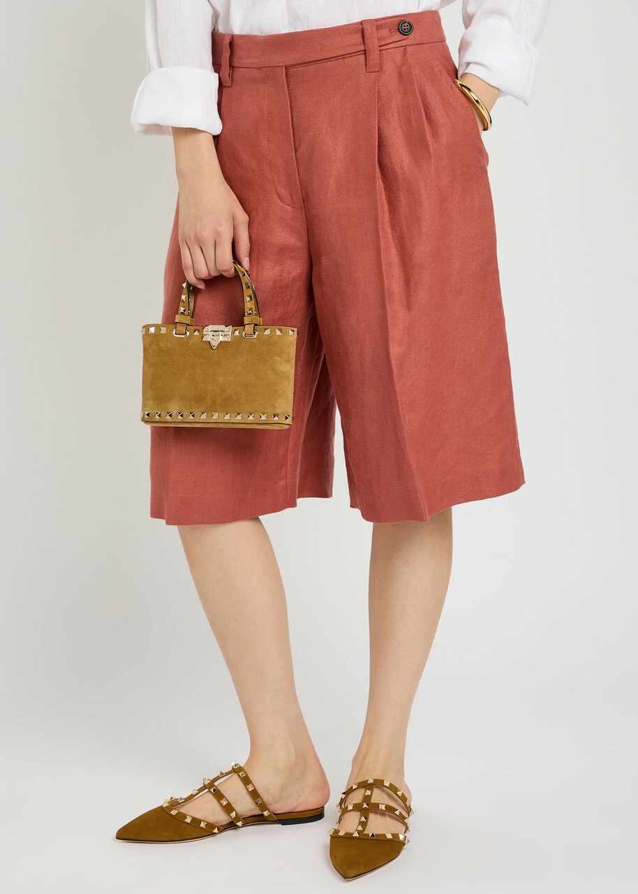 Valentino Rockstud Mini Suede Tote bag - Beige - One Size