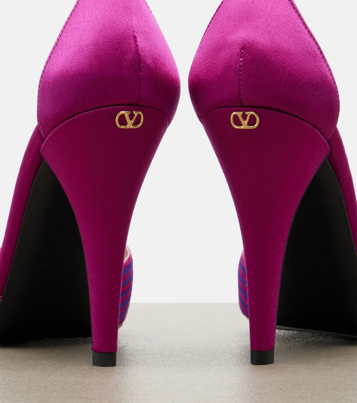 Valentino Garavani Annine leather-trimmed satin pumps