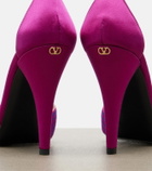 Valentino Garavani Annine leather-trimmed satin pumps
