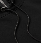 Isabel Benenato - Zip-Detailed Loopback Cotton-Blend Jersey Hoodie - Black