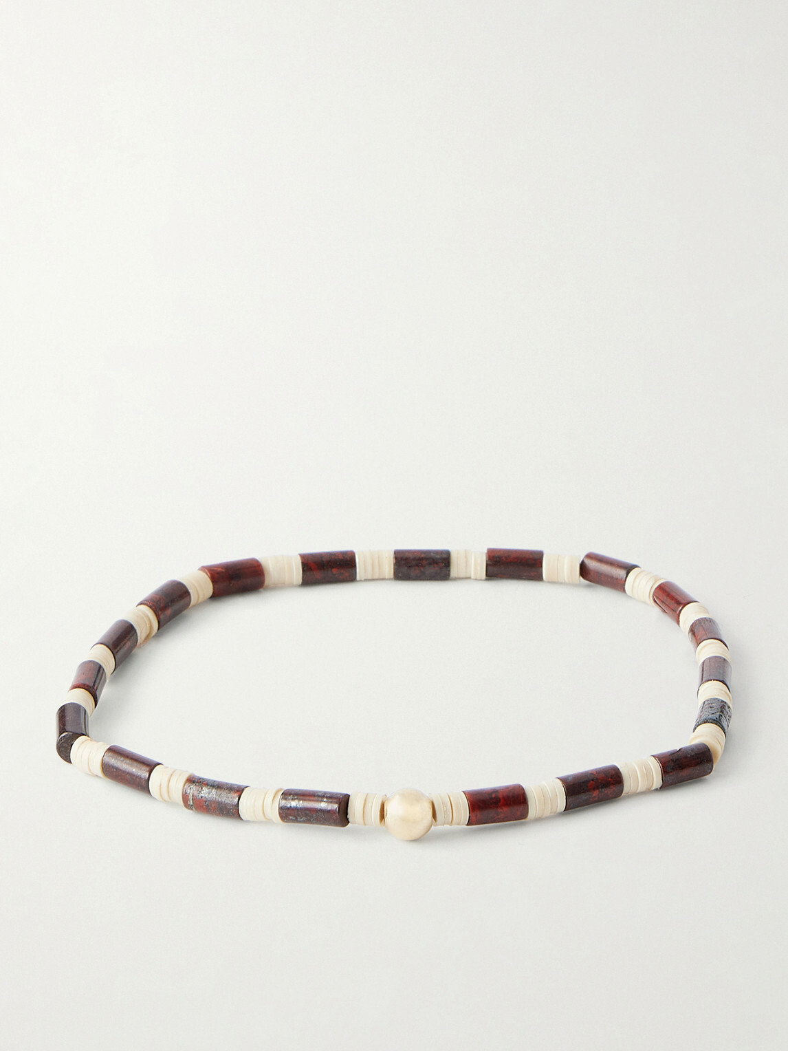 Luis Morais - 14-Karat Gold, Jasper and Vinyl Beaded Bracelet