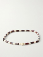 Luis Morais - 14-Karat Gold, Jasper and Vinyl Beaded Bracelet