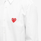 Comme des Garçons Play Men's Red Heart Basic Shirt in White/Red