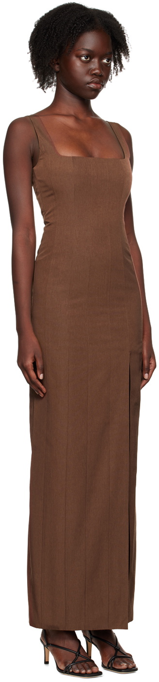 Staud Brown Portrait Maxi Dress