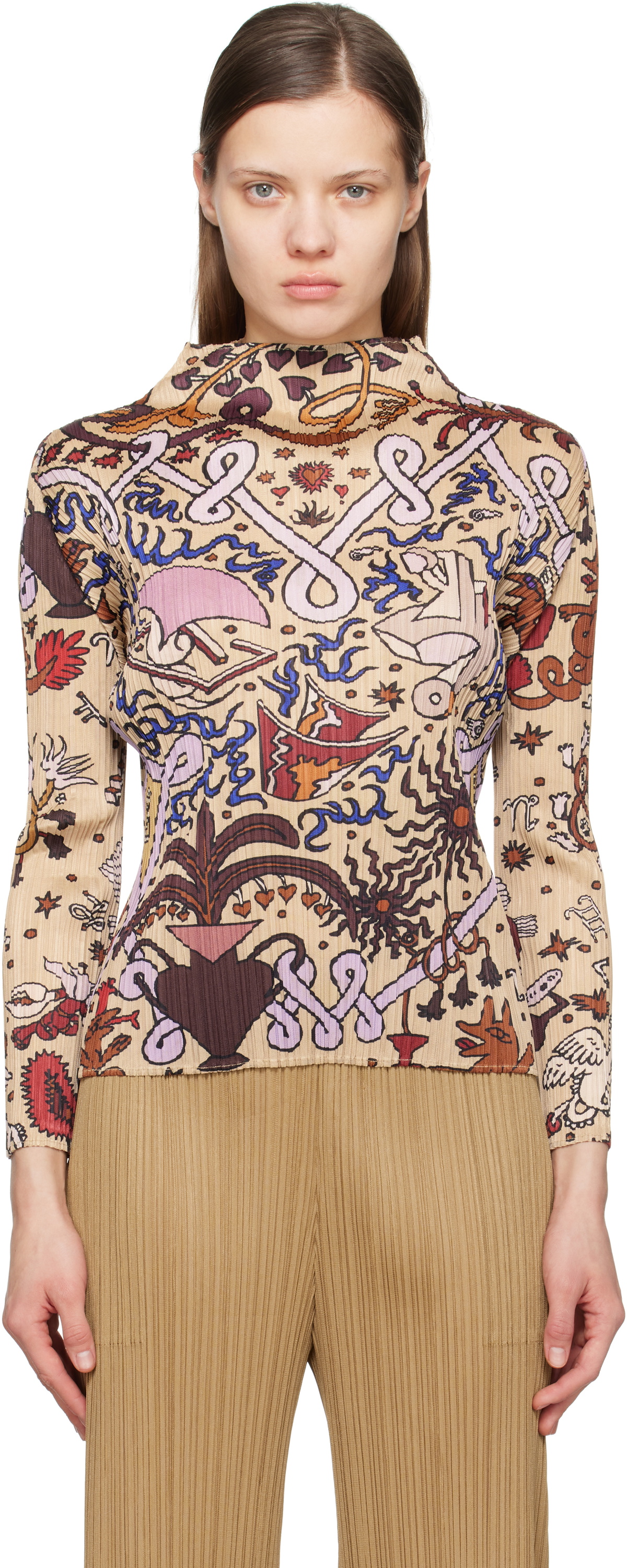 トップス graphic pleats tops PLEATS PLEASE ISSEY MIYAKE Multicolor Interplanetary Top