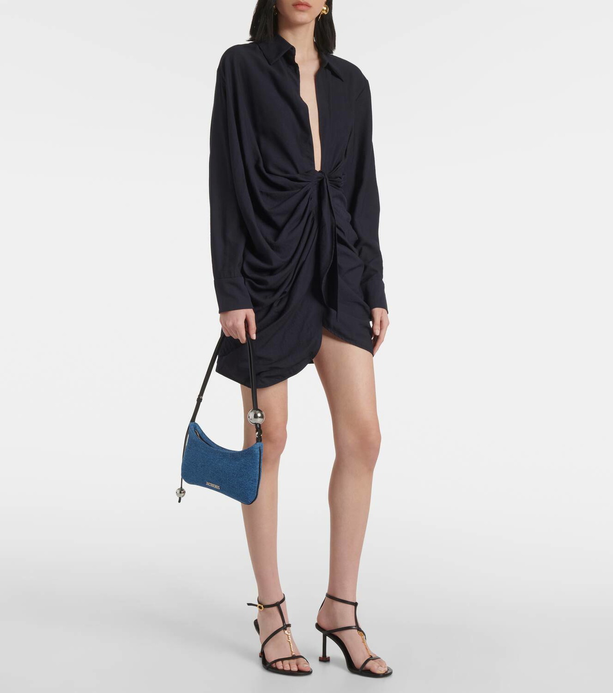 送料関税込★JACQUEMUS★Le Bisou Perle スモールデニム JACQUEMUS - Le Bisou Perle Denim Shoulder Bag Jacquemus