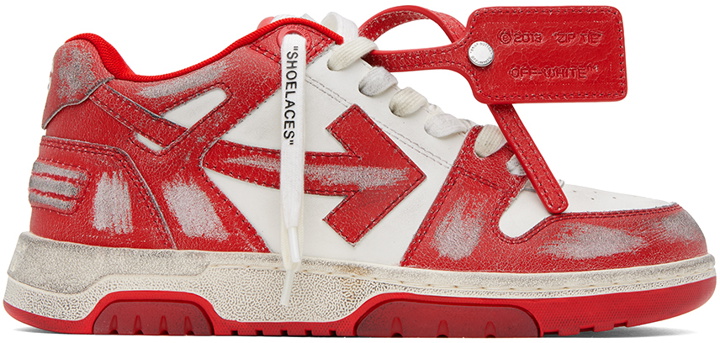 Photo: Off-White Red & White Out Of Office Vintage Sneakers
