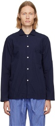 Tekla Navy Buttoned Pyjama Shirt