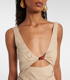 SIR Moretti cutout linen midi dress