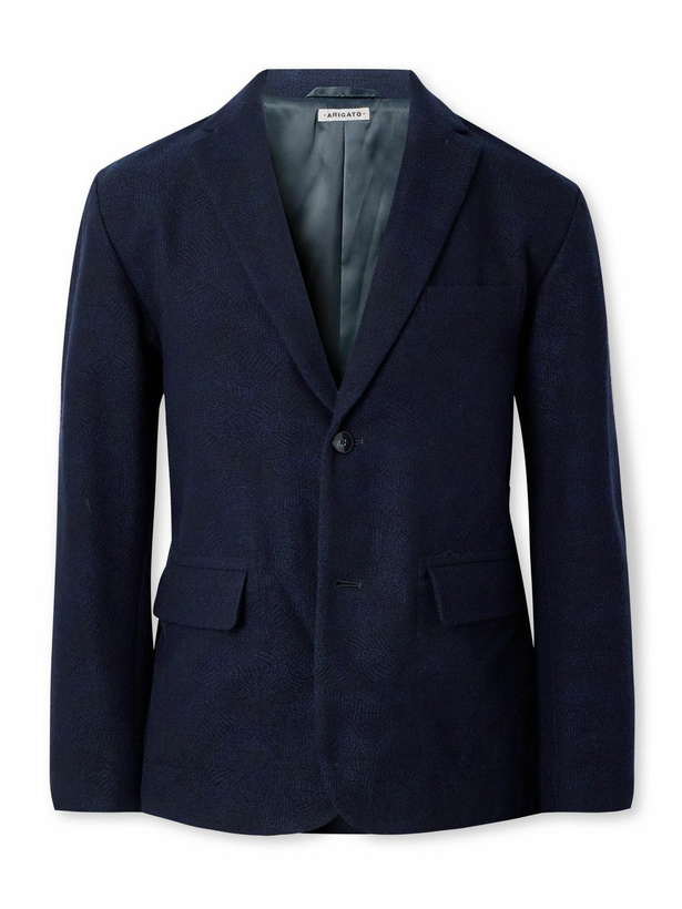 Photo: Blue Blue Japan - Cotton and Wool-Blend Jacquard Suit Jacket - Blue