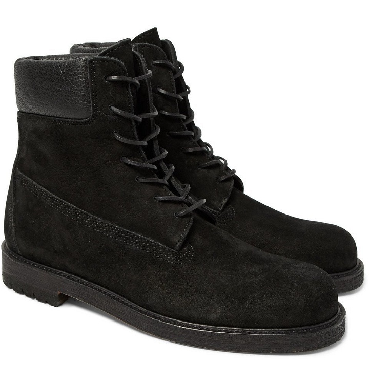 Photo: Hender Scheme - MIP-14 Leather-Trimmed Suede Boots - Men - Black