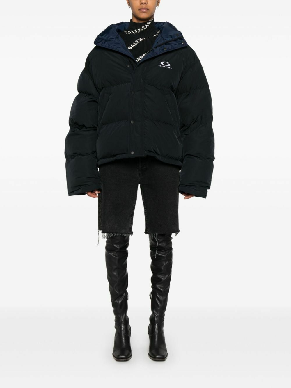 Balenciaga Logo-Embroidered Reversible Puffer Jacket