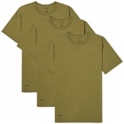 WTAPS Men's 01 Skivvies 3-Pack T-Shirt in Olive Drab
