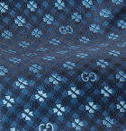 Gucci - 7.5cm Logo-Jacquard Silk Tie - Blue