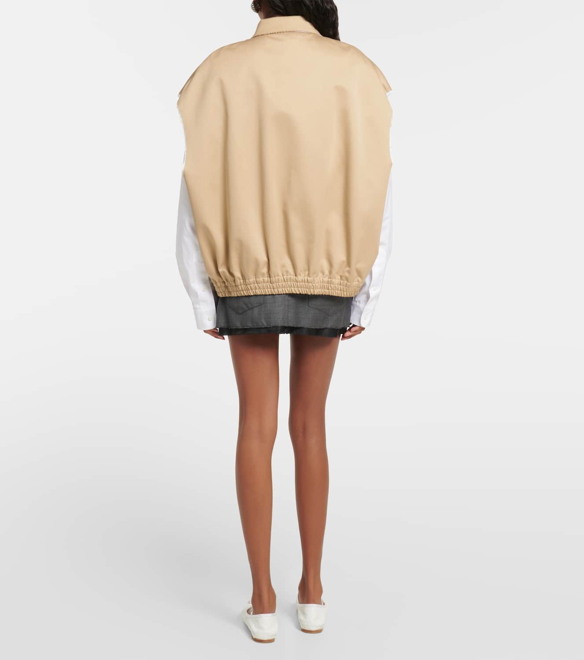 Miu Miu Zip-up cotton twill vest