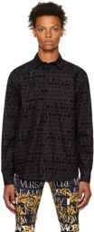 Versace Jeans Couture Black Flocked Shirt