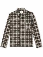 Folk - Patch Checked Cotton-Blend Shirt - Black