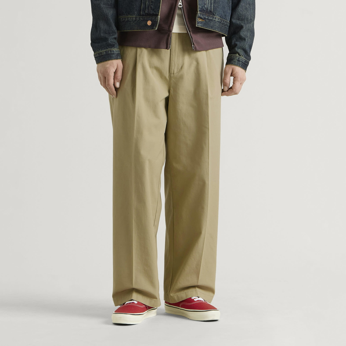 Larriet Men's Onder Pleated Ripstop Trousers in Sage