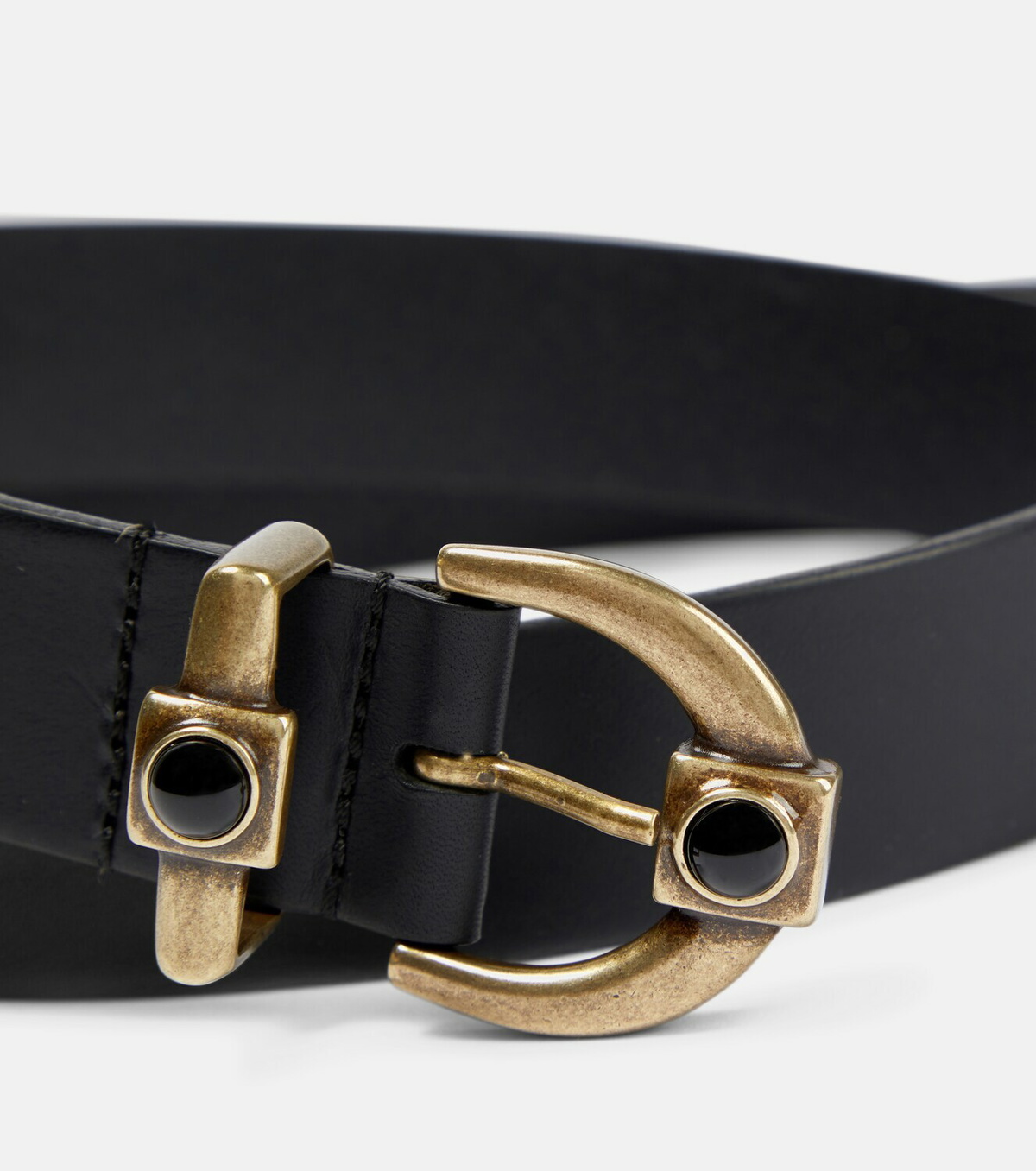 ベルト Etro Elegant Black Leather Belt With Gold-Tone Buckle Etro - Leather belt Etro