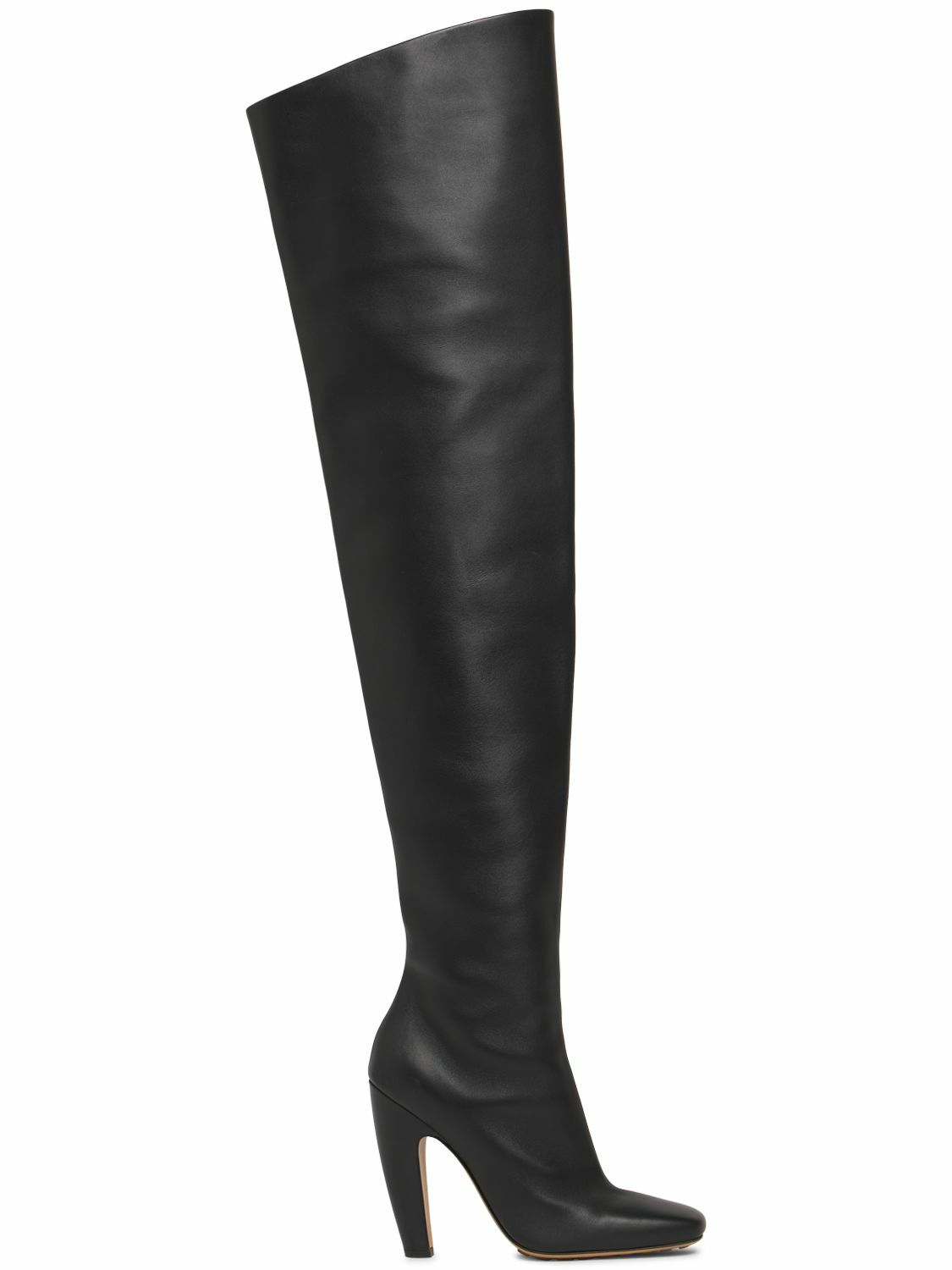 BOTTEGA VENETA - 100mm Canalazzo Thigh-high Leather Boots Bottega Veneta