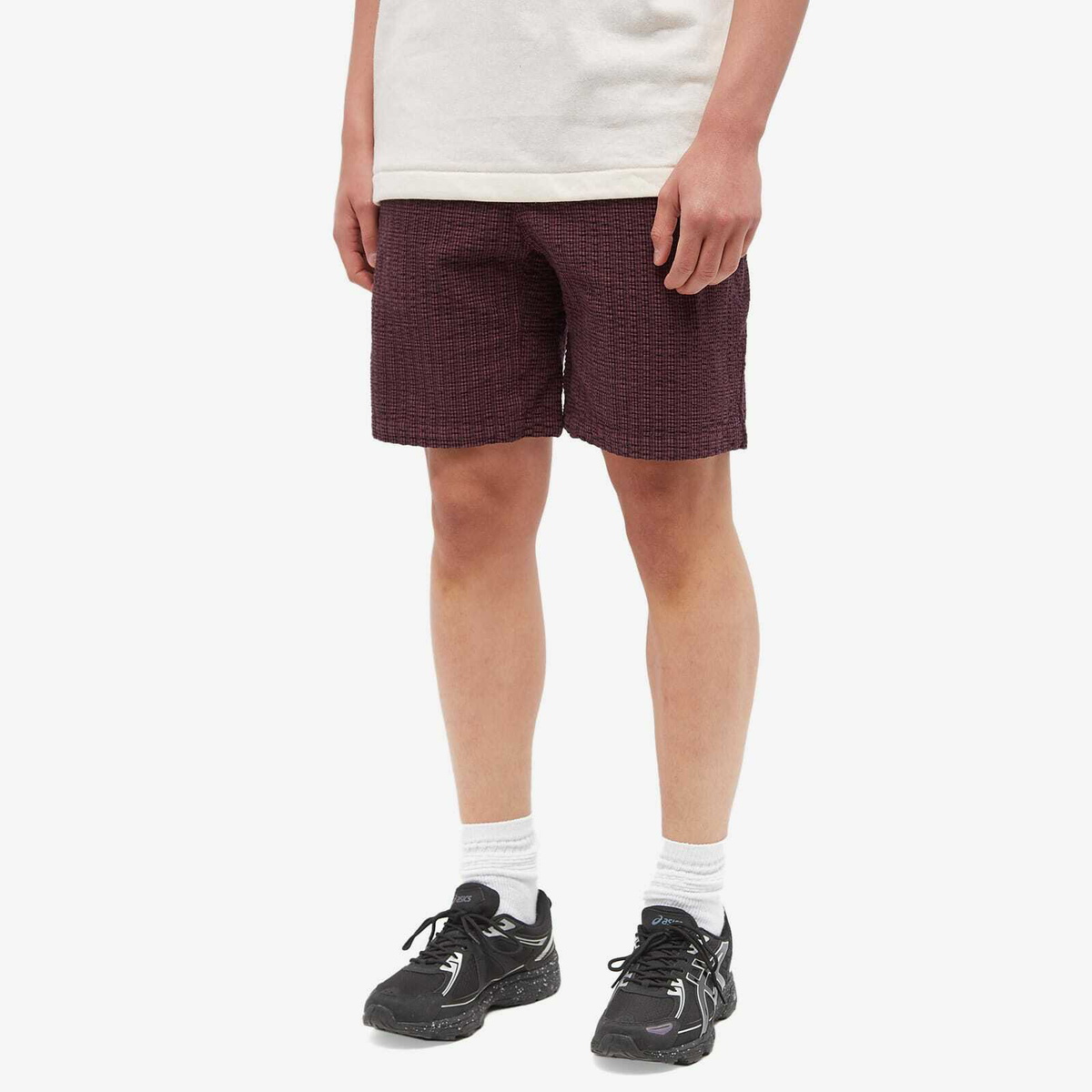 Gramicci Men's O.G. Seersucker G-Short in Dusty Maroon Garment