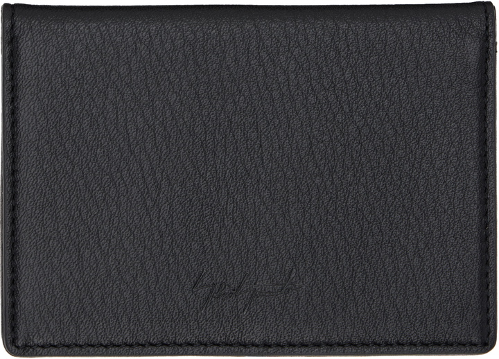 Photo: YOHJI YAMAMOTO Black Leather Bifold Card Holder