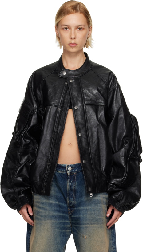 Photo: Martine Rose Black Bumbag Leather Jacket