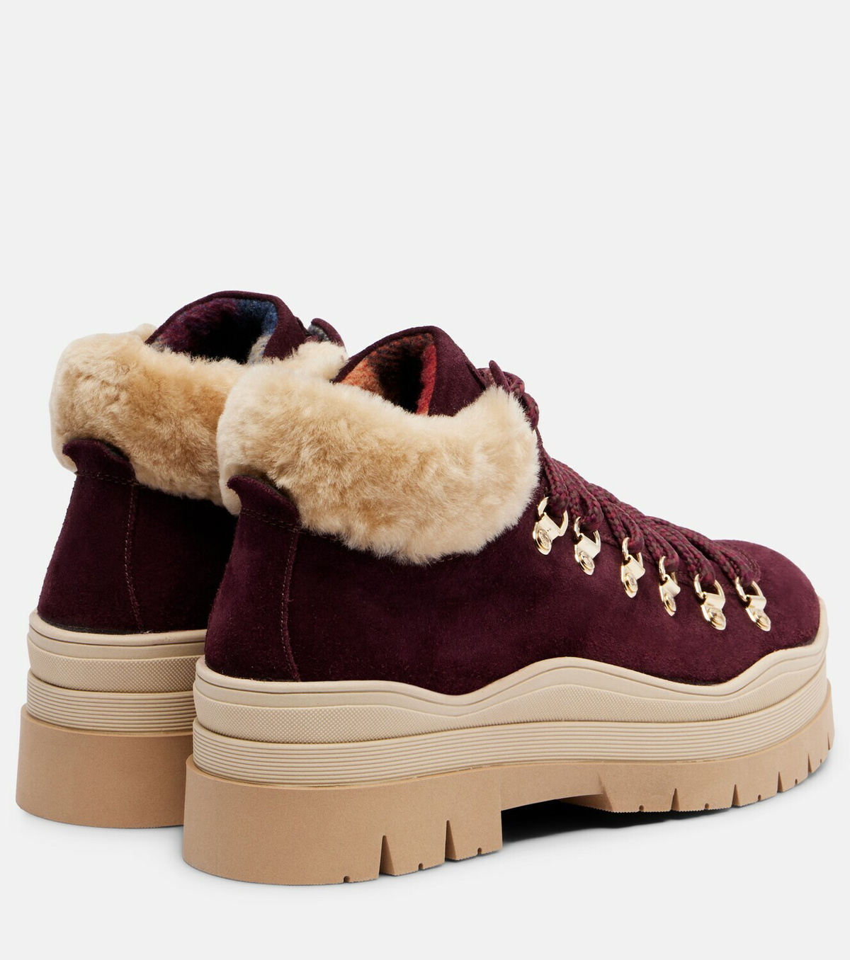Bogner Arosa shearling-lined suede lace-up boots